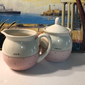 Cute Rae Dunn set creamer (pour) & sugar (sweet)